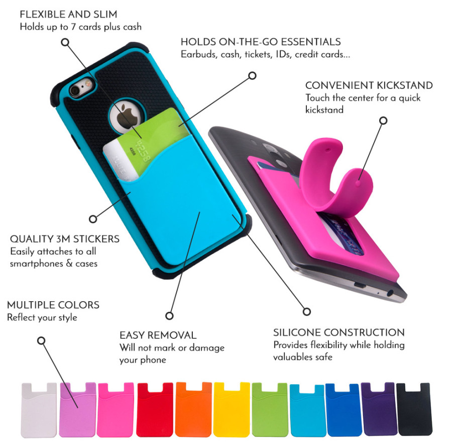 Design Sticky Smart Wallet Silicone Smartphone Wallet